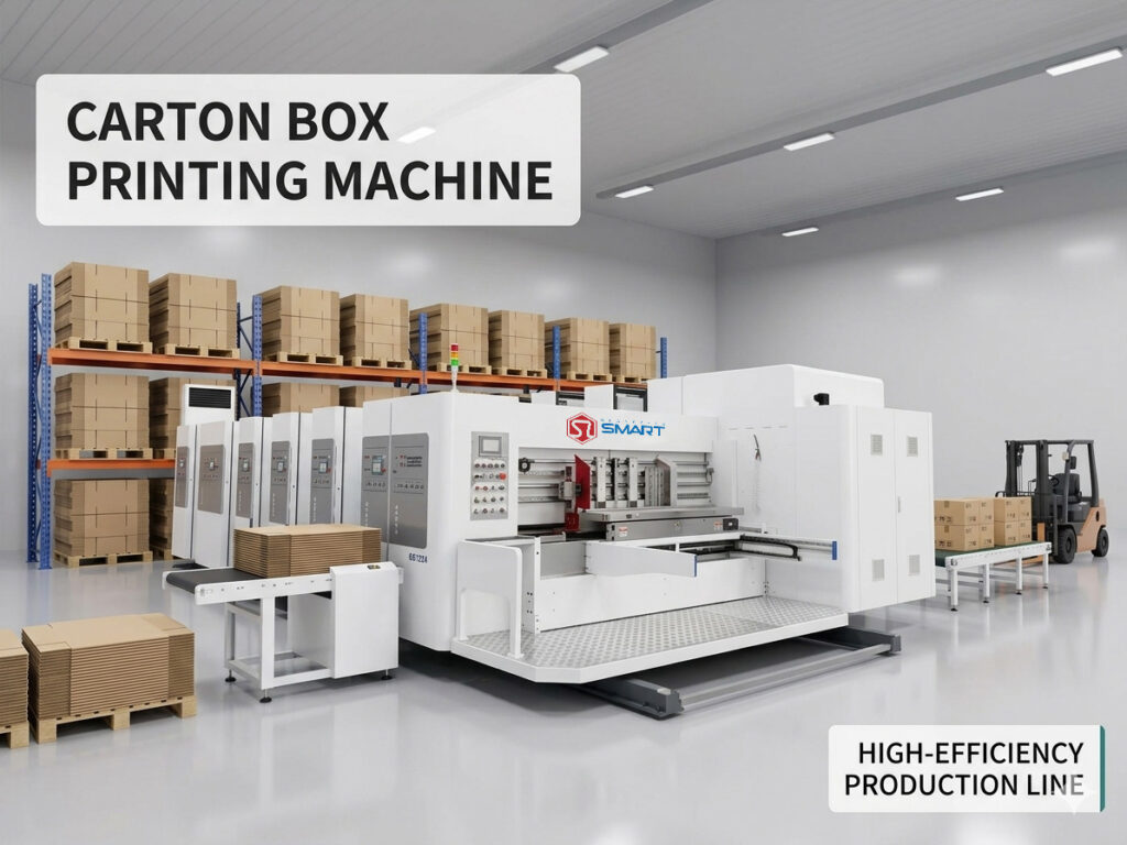 smartmachinery Carton Box Printing Machine for high-efficiency production lines, as seen in this detailed product and facility overview.